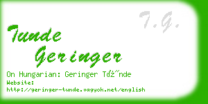 tunde geringer business card